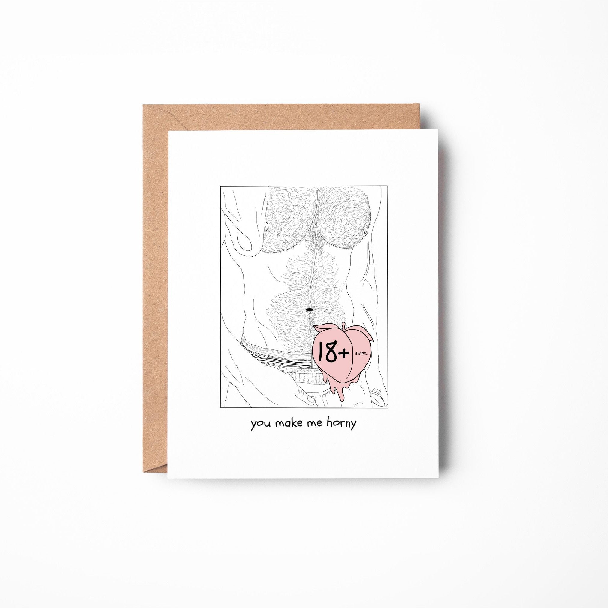You Make Me Horny (from the front)– Spicy Gay Card